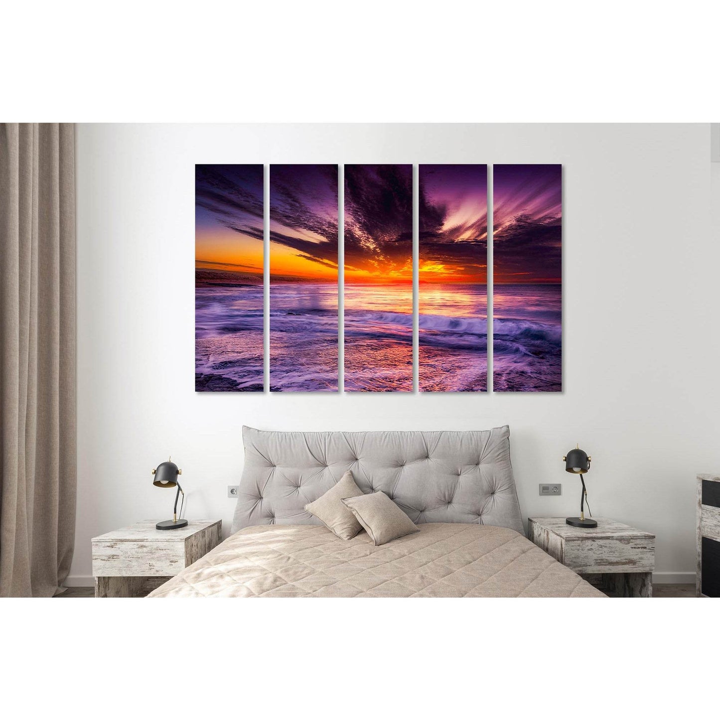 Sea landscape images №D1217 Ready to Hang Canvas Print - Zellart Canvas Prints 0new, ALL_Products, Sunrise & sunset wall art
