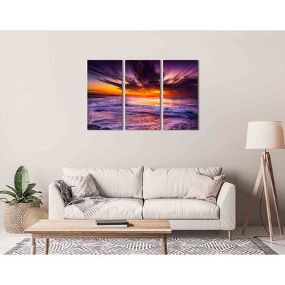Sea landscape images №D1217 Ready to Hang Canvas Print - Zellart Canvas Prints 0new, ALL_Products, Sunrise & sunset wall art