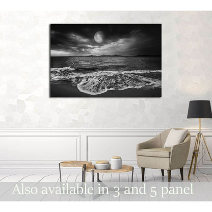 sea landscape with moon №2859 Ready to Hang Canvas Print - Zellart Canvas Prints ALL_Products, s-2859