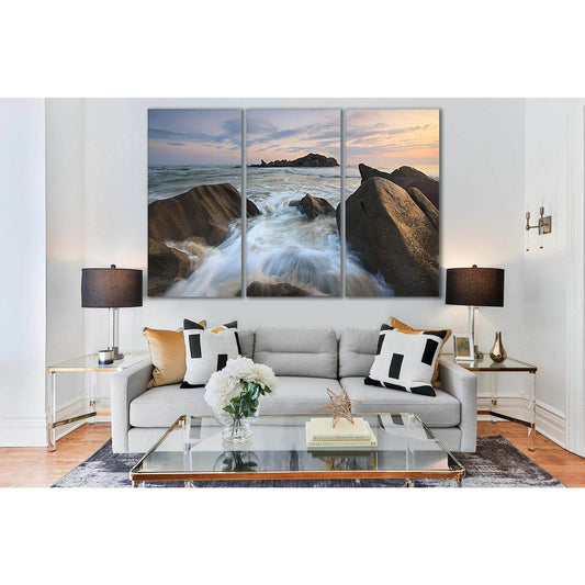 Sea Stones №SL171 Ready to Hang Canvas Print - Zellart Canvas Prints 0new, ALL_Products, Beach Ocean & Waves