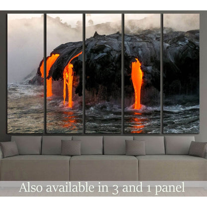 Sea view of Kilauea Volcano in Big Island, Hawaii №3147 Ready to Hang Canvas Print - Zellart Canvas Prints ALL_Products, s-3147