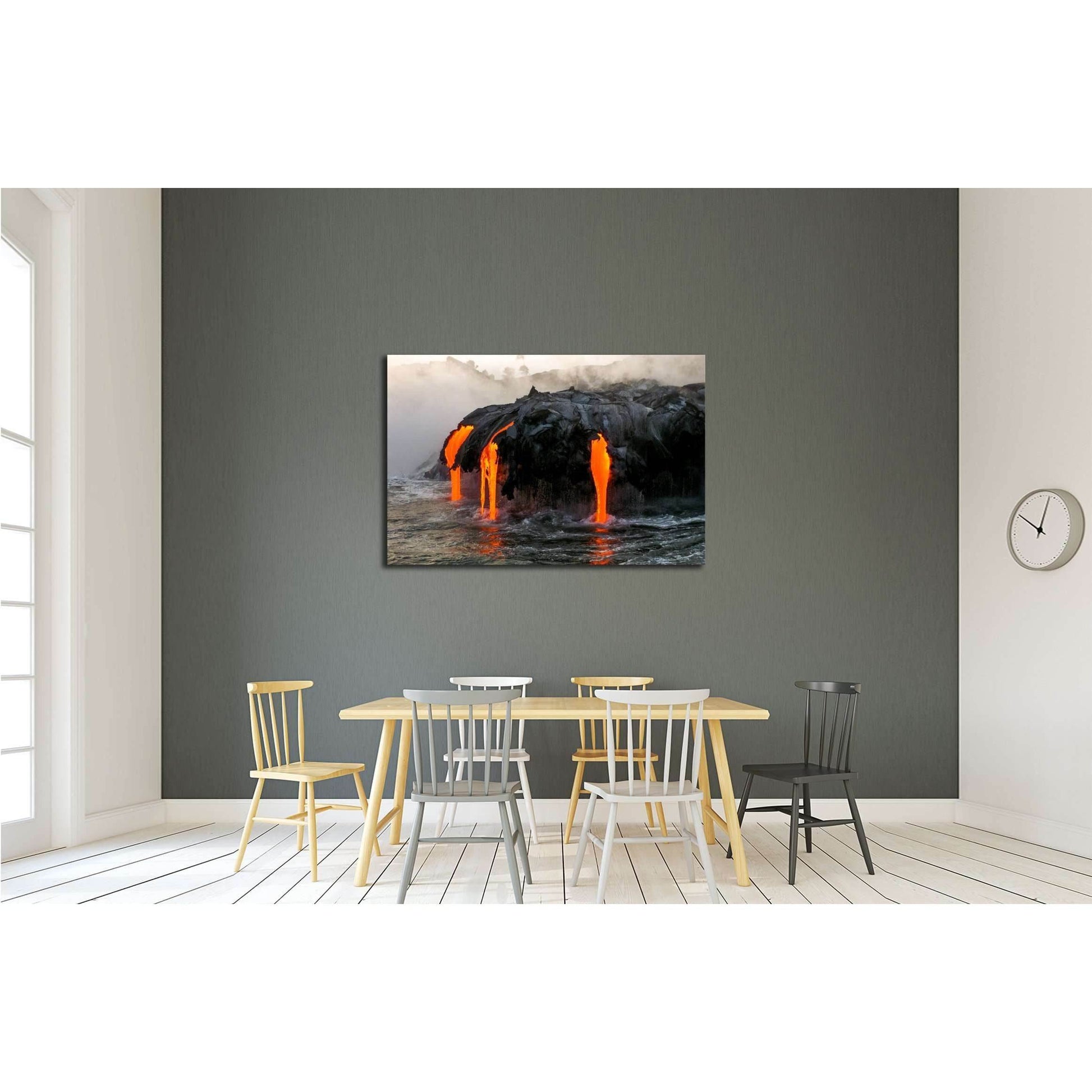 Sea view of Kilauea Volcano in Big Island, Hawaii №3147 Ready to Hang Canvas Print - Zellart Canvas Prints ALL_Products, s-3147