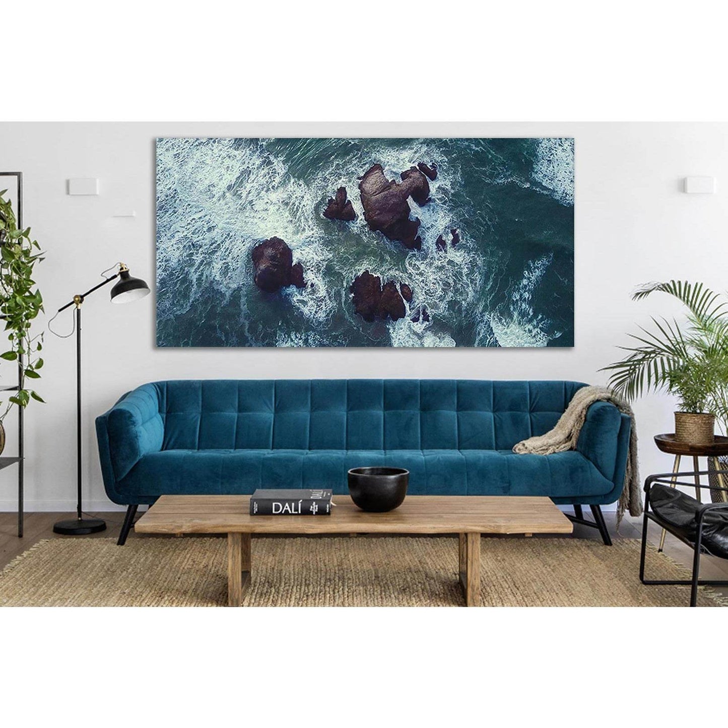 Sea Water And Rock №SL172 Ready to Hang Canvas Print - Zellart Canvas Prints 0new, ALL_Products, Beach Ocean & Waves