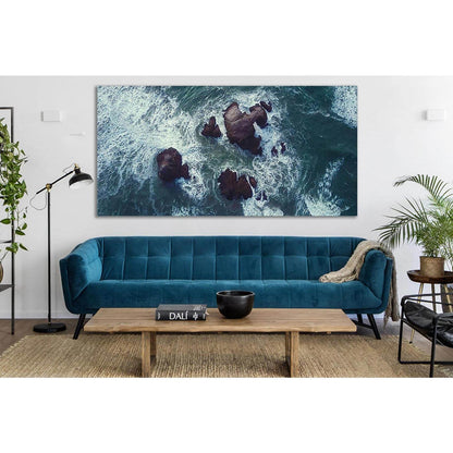 Sea Water And Rock №SL172 Ready to Hang Canvas Print - Zellart Canvas Prints 0new, ALL_Products, Beach Ocean & Waves