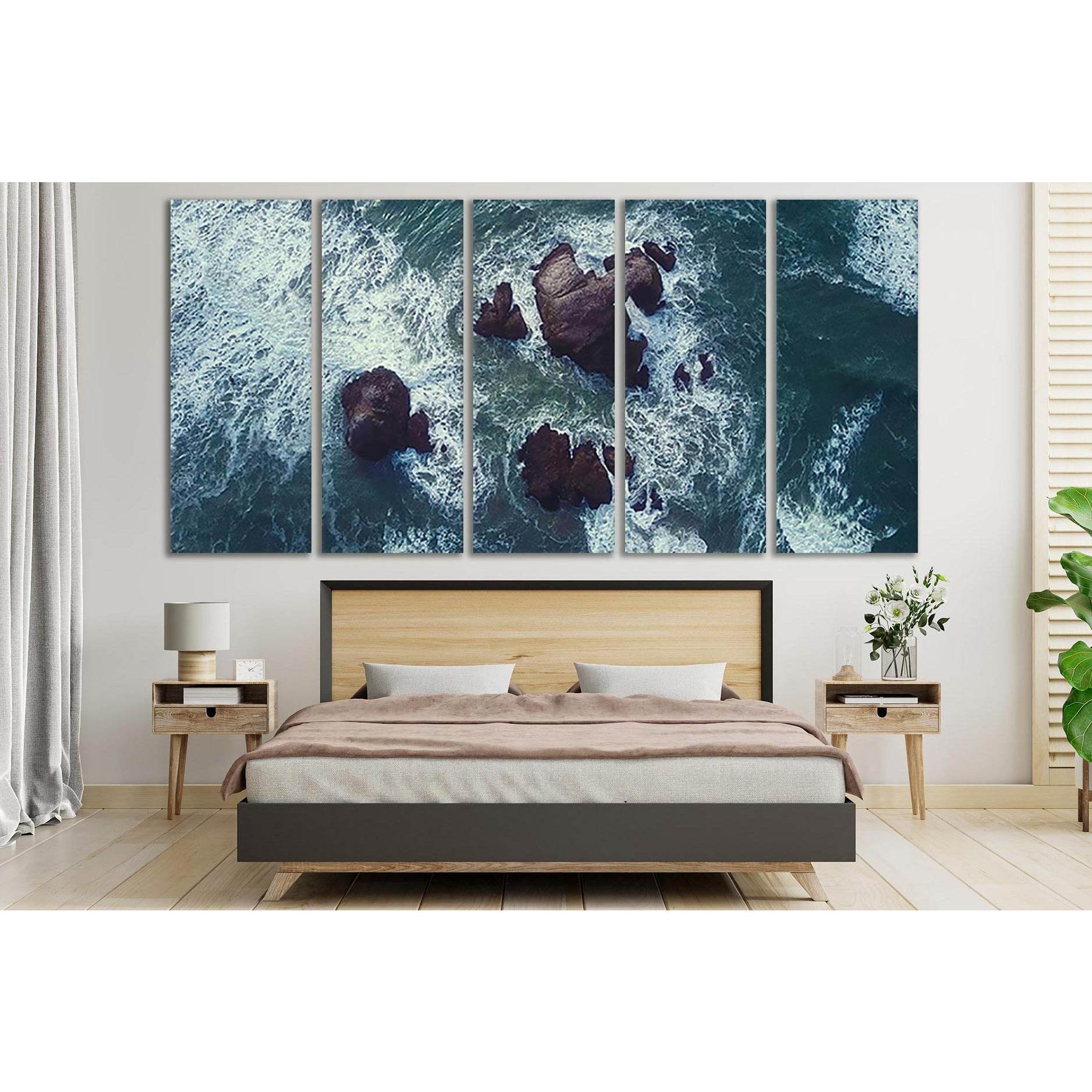 Sea Water And Rock №SL172 Ready to Hang Canvas Print - Zellart Canvas Prints 0new, ALL_Products, Beach Ocean & Waves