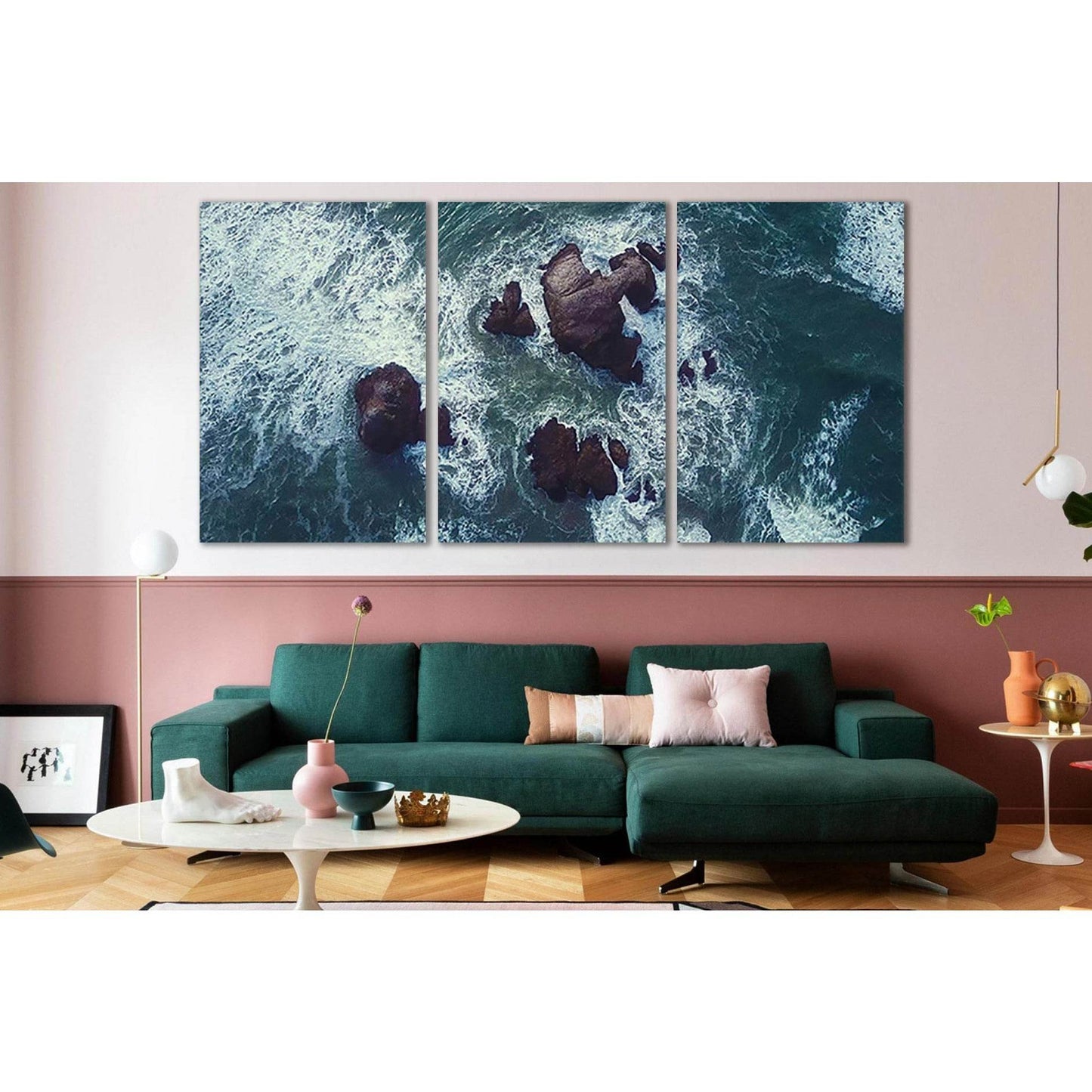 Sea Water And Rock №SL172 Ready to Hang Canvas Print - Zellart Canvas Prints 0new, ALL_Products, Beach Ocean & Waves