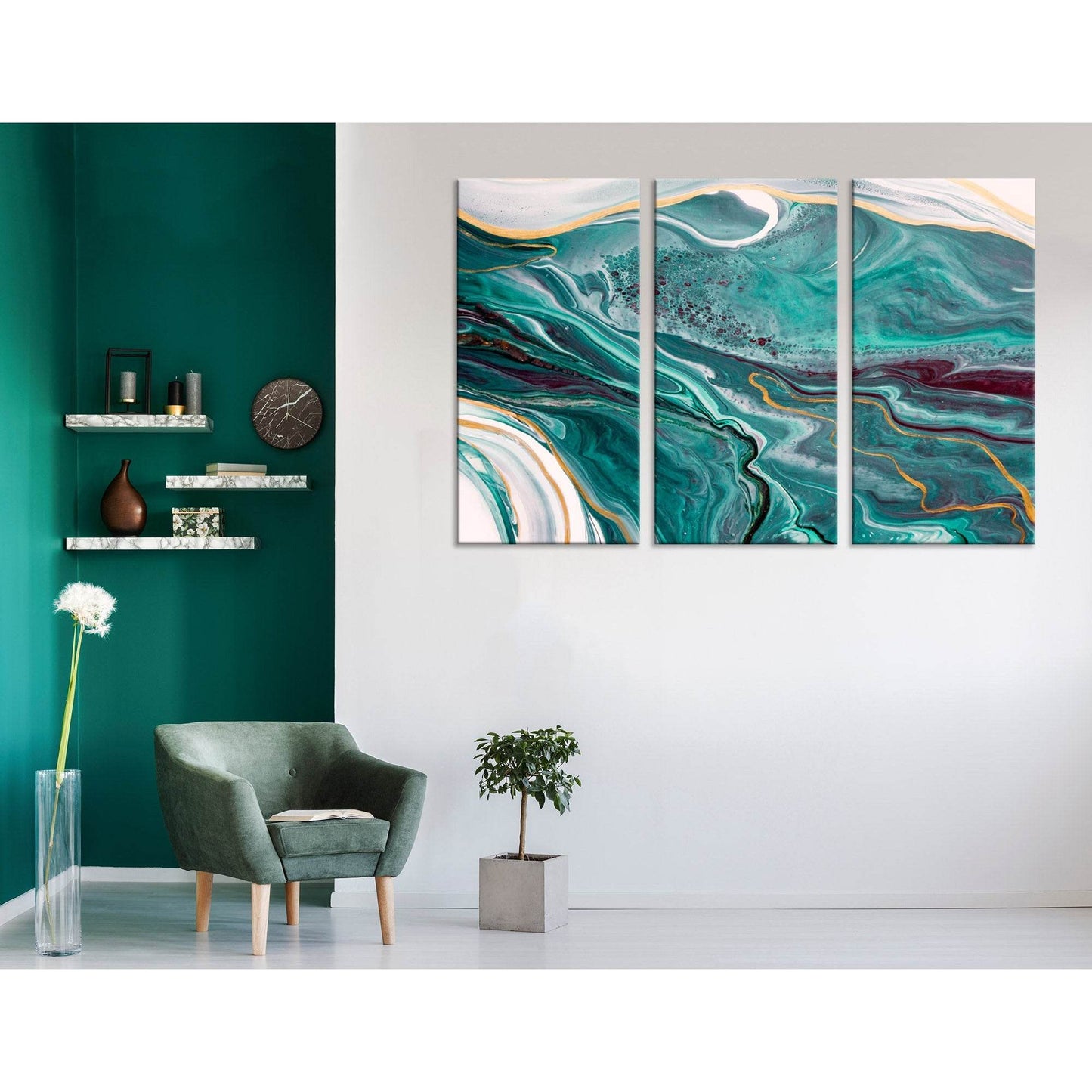 Sea Waves Abstract №04290 Ready to Hang Canvas Print - Zellart Canvas Prints ALL_Products