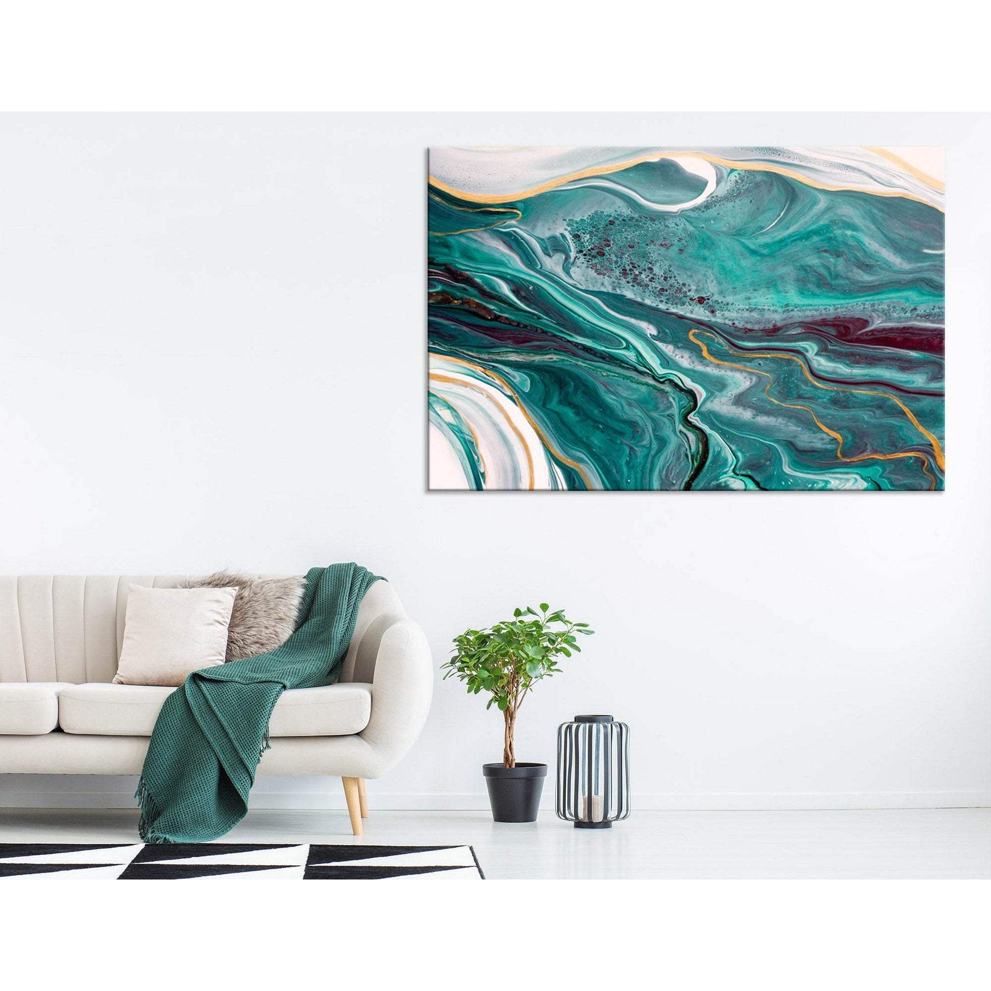 Sea Waves Abstract №04290 Ready to Hang Canvas Print - Zellart Canvas Prints ALL_Products