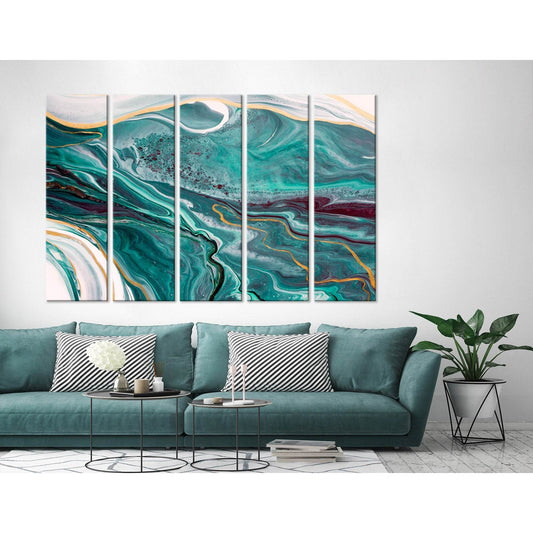 Sea Waves Abstract №04290 Ready to Hang Canvas Print - Zellart Canvas Prints ALL_Products