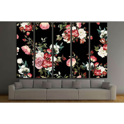 Seamless floral pattern with roses, watercolor №3274 Ready to Hang Canvas PrintCanvas art arrives ready to hang, with hanging accessories included and no additional framing required. Every canvas print is hand-crafted, made on-demand at our workshop and e