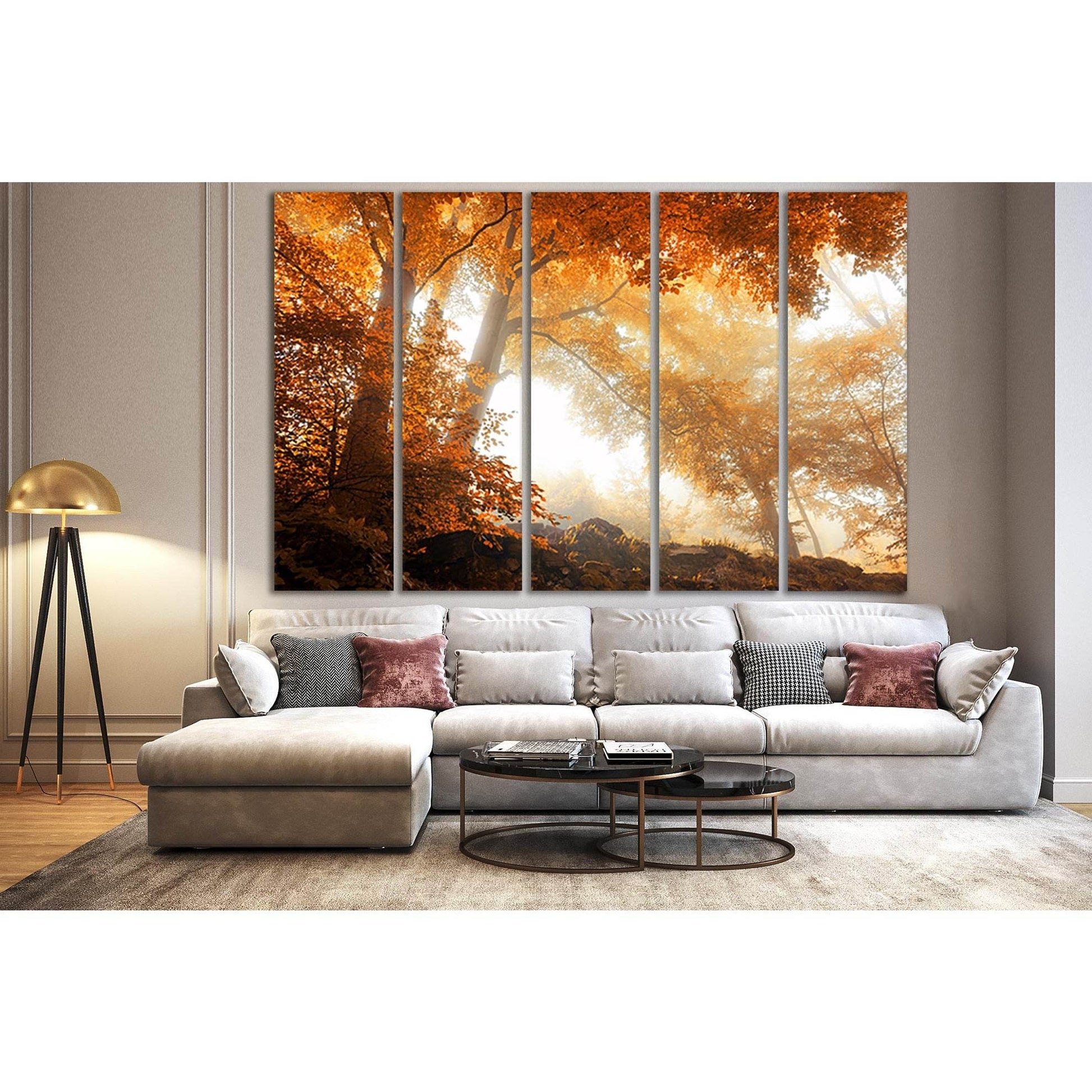 Seasons Autumn Trees №SL1066 Ready to Hang Canvas Print - Zellart Canvas Prints 0new, ALL_Products, Trees Wall Art