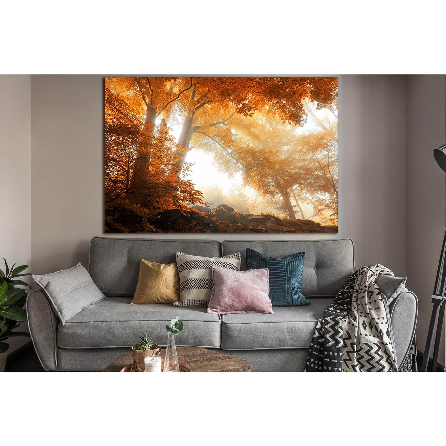 Seasons Autumn Trees №SL1066 Ready to Hang Canvas Print - Zellart Canvas Prints 0new, ALL_Products, Trees Wall Art