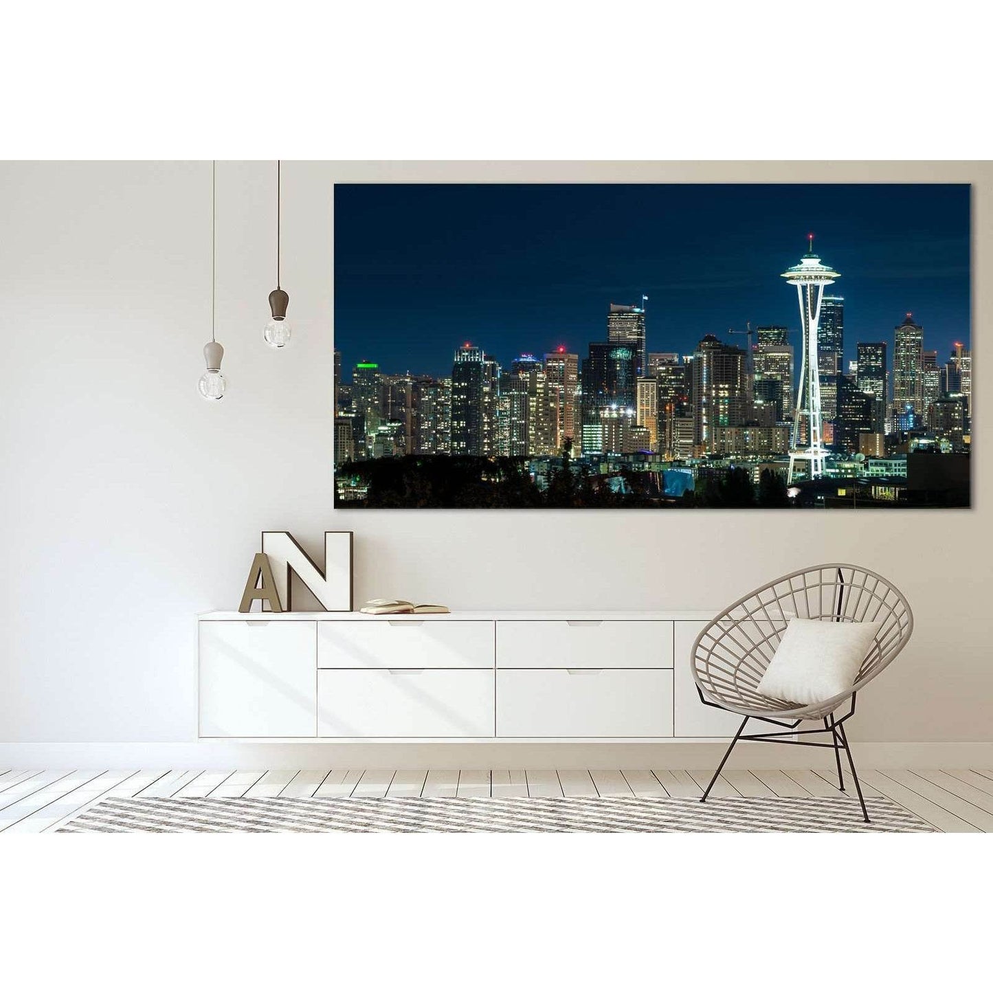 Seattle Cityscape №3020 Ready to Hang Canvas Print - Zellart Canvas Prints ALL_Products, z-3020
