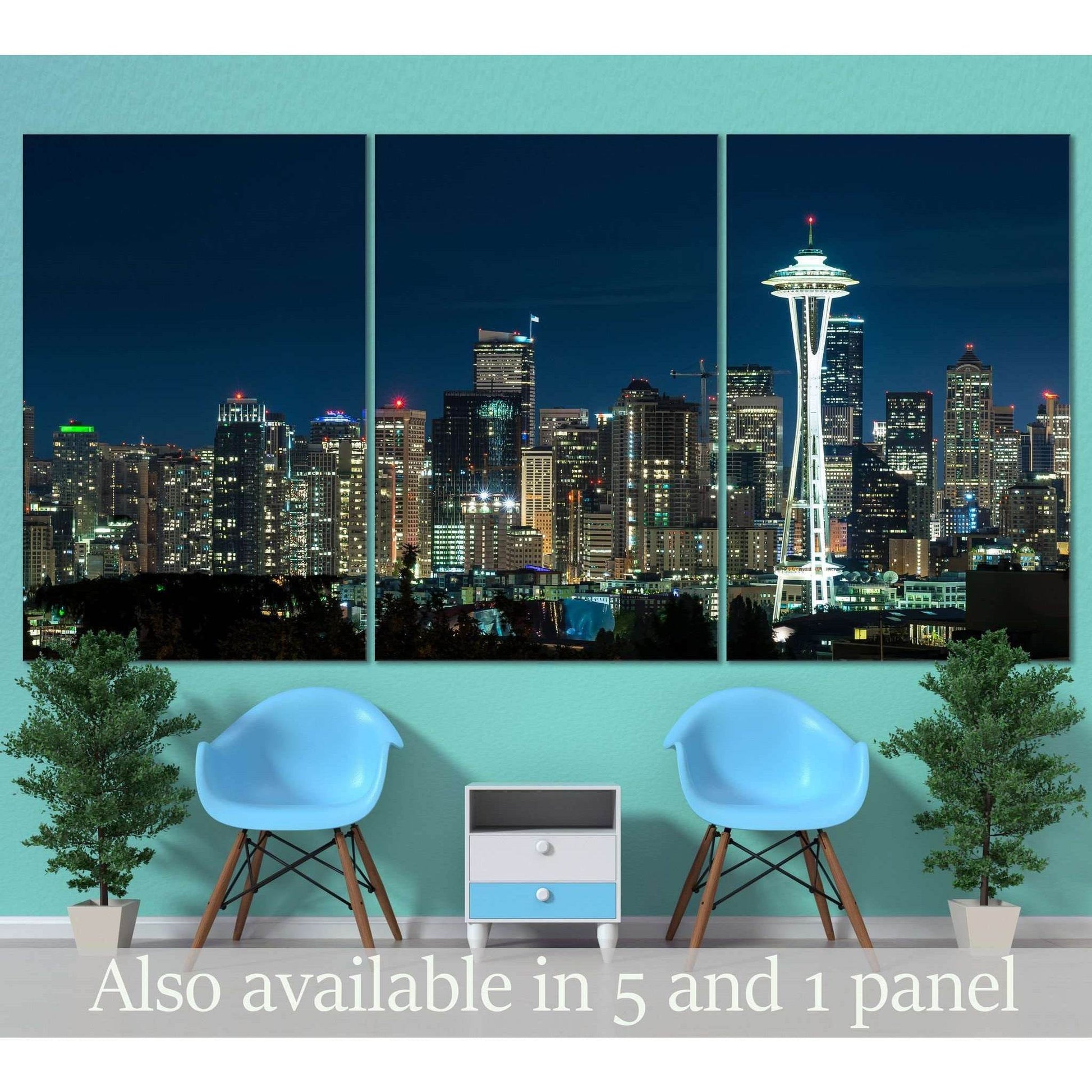 Seattle Cityscape №3020 Ready to Hang Canvas Print - Zellart Canvas Prints ALL_Products, z-3020