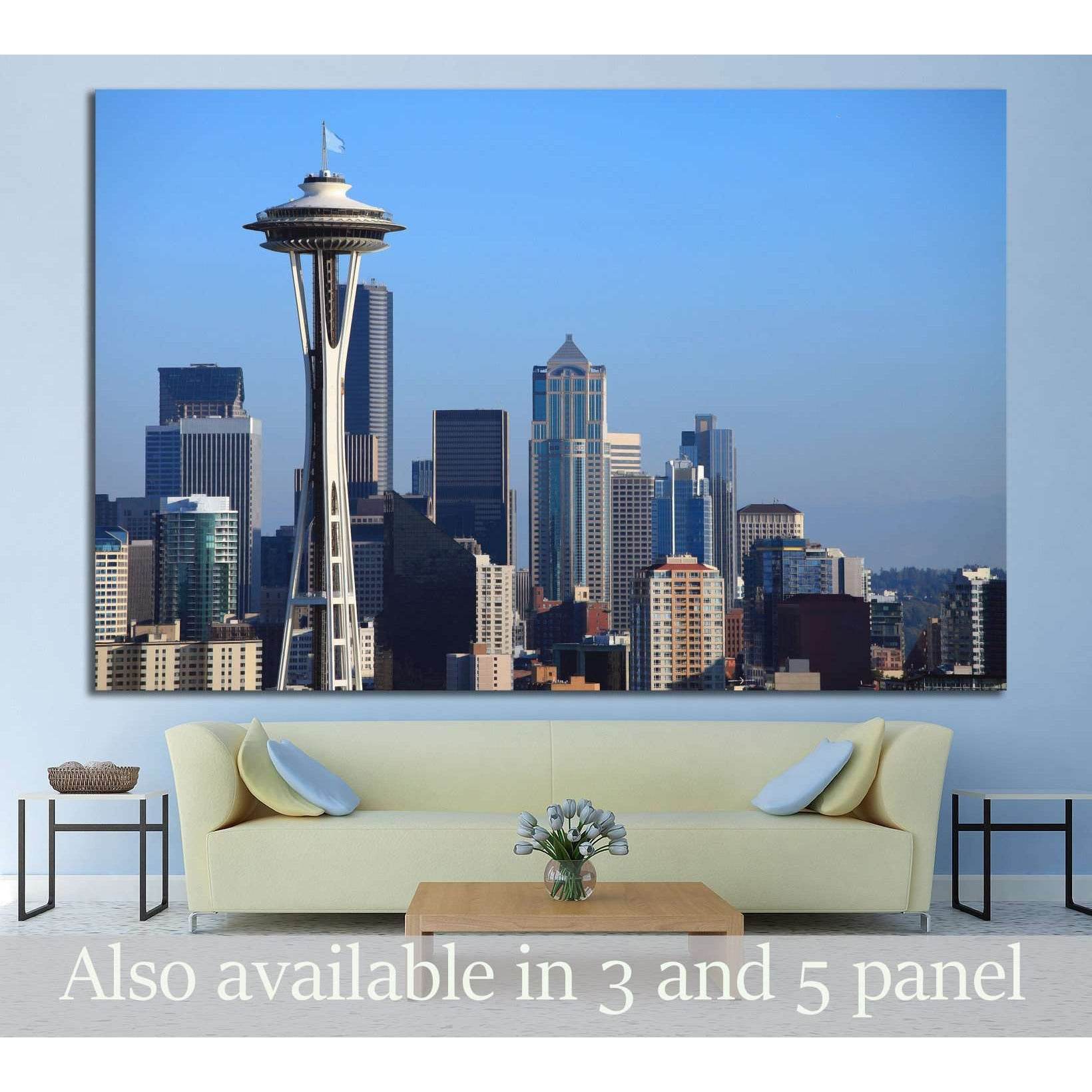 Seattle downtown skyline, WA №1124 Ready to Hang Canvas Print - Zellart Canvas Prints ALL_Products, s-1124