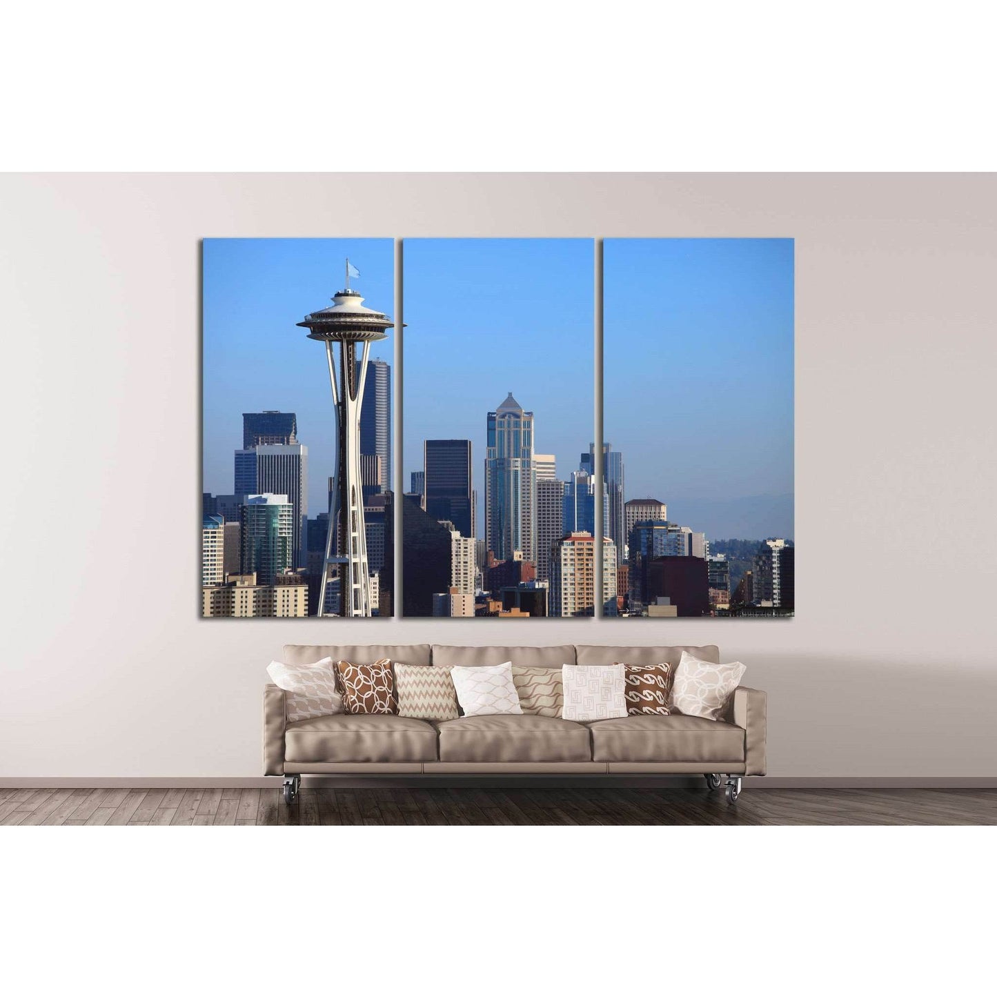 Seattle downtown skyline, WA №1124 Ready to Hang Canvas PrintCanvas art arrives ready to hang, with hanging accessories included and no additional framing required. Every canvas print is hand-crafted, made on-demand at our workshop and expertly stretched