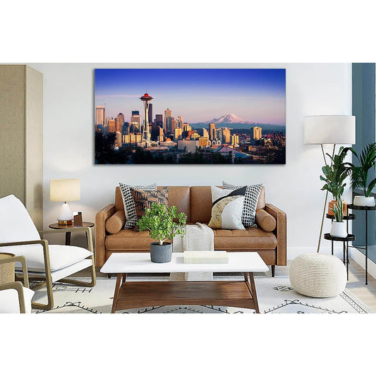Seattle Skyline №SL334 Ready to Hang Canvas Print - Zellart Canvas Prints 0new, ALL_Products, Cityscapes & Skylines