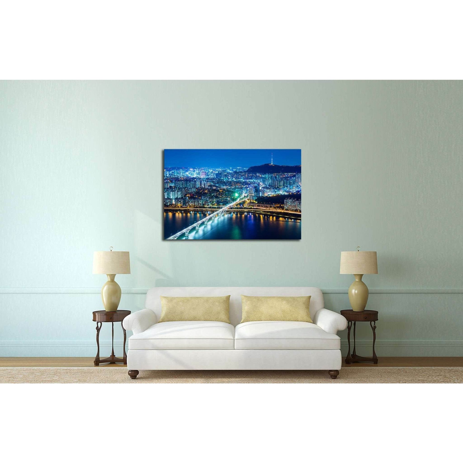 Seoul city at night №579 Ready to Hang Canvas PrintCanvas art arrives ready to hang, with hanging accessories included and no additional framing required. Every canvas print is hand-crafted, made on-demand at our workshop and expertly stretched around 100