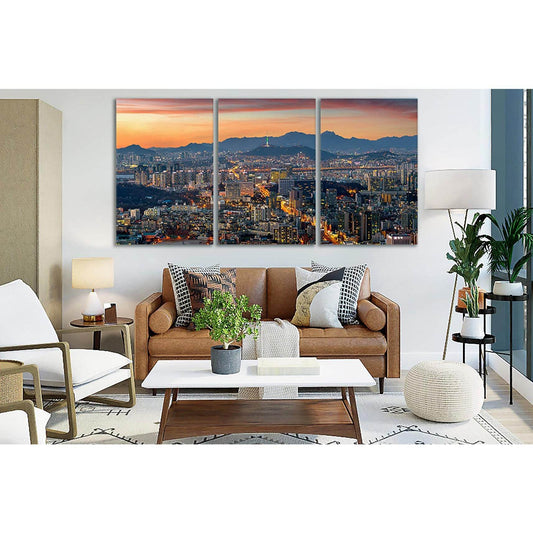 Seoul Cityscape In South Korea №SL367 Ready to Hang Canvas Print - Zellart Canvas Prints 0new, ALL_Products, Cityscapes & Skylines