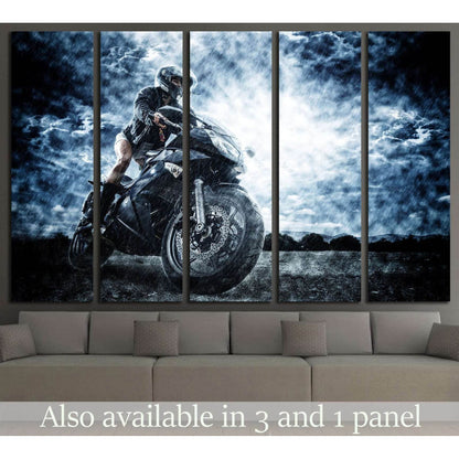 Sexy motorbike female rider №1869 Ready to Hang Canvas Print - Zellart Canvas Prints ALL_Products, s-1869