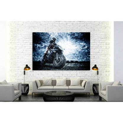 Sexy motorbike female rider №1869 Ready to Hang Canvas Print - Zellart Canvas Prints ALL_Products, s-1869
