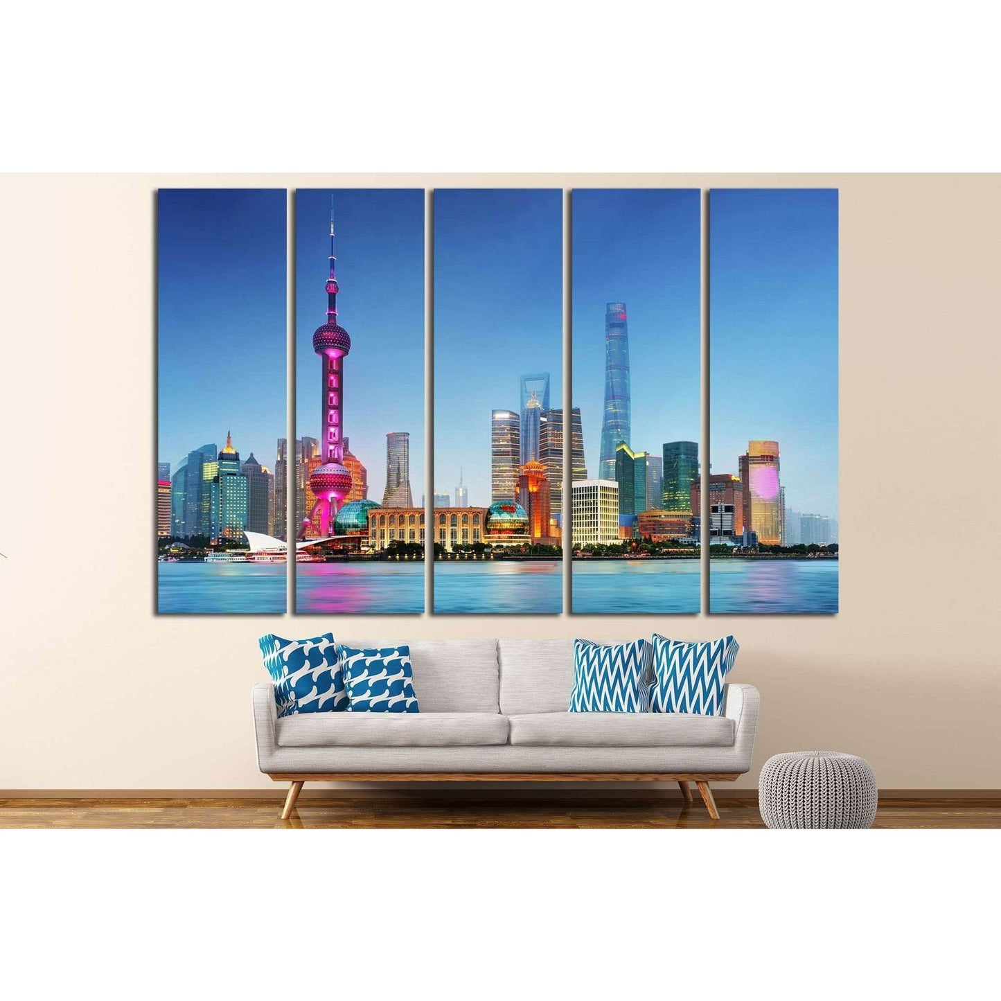 Shangahi skyline, China №581 Ready to Hang Canvas Print - Zellart Canvas Prints ALL_Products, s-581