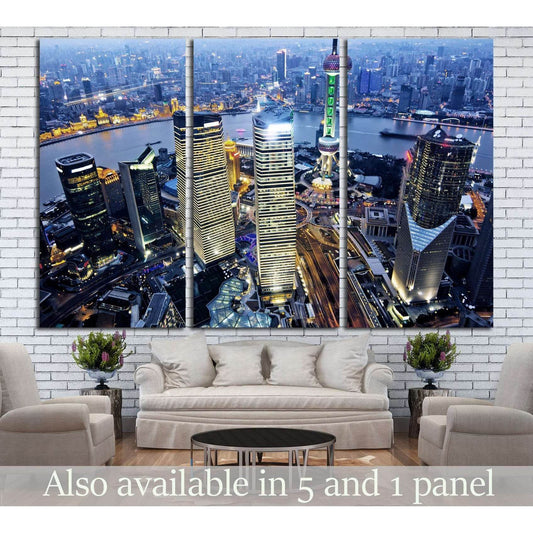 shanghai at night from jinmao building №1170 Ready to Hang Canvas Print - Zellart Canvas Prints ALL_Products, s-1170
