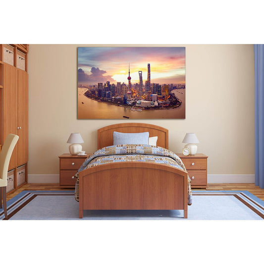 Shanghai China Huangpu River №SL354 Ready to Hang Canvas Print - Zellart Canvas Prints 0new, ALL_Products, Cityscapes & Skylines