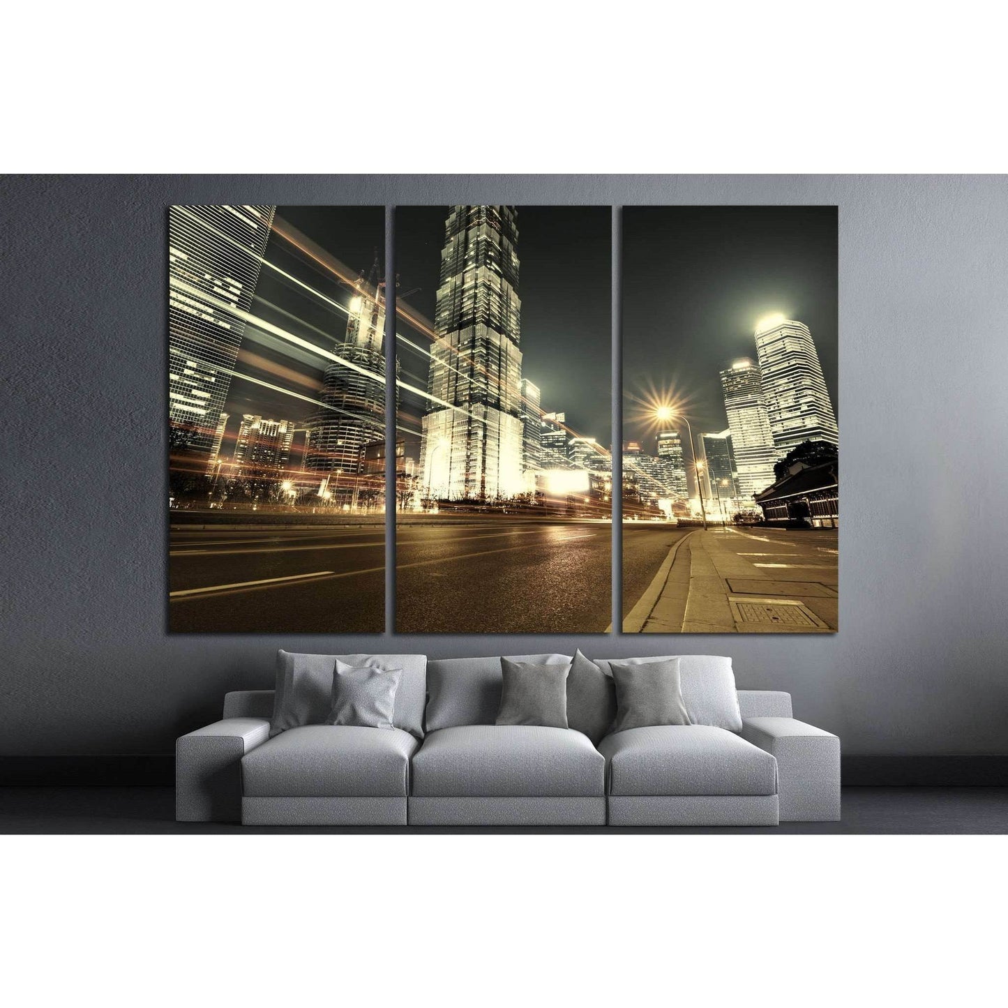 Shanghai Lujiazui Finance and Trade Zone №1527 Ready to Hang Canvas Print - Zellart Canvas Prints ALL_Products, s-1527