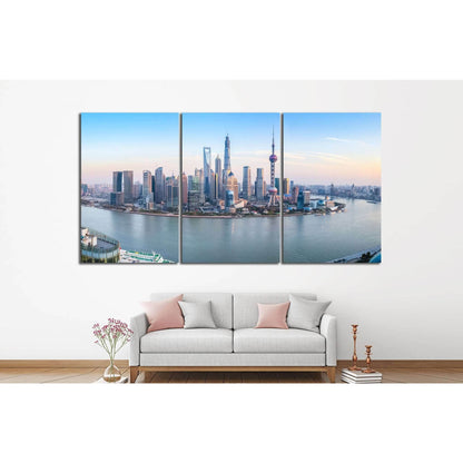 shanghai skyline №582 Ready to Hang Canvas Print - Zellart Canvas Prints ALL_Products, s-582