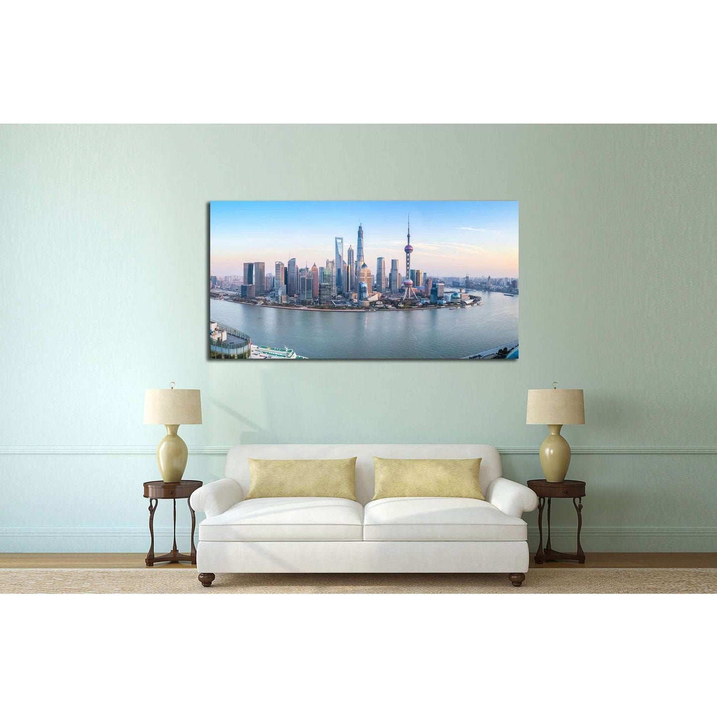 shanghai skyline №582 Ready to Hang Canvas Print - Zellart Canvas Prints ALL_Products, s-582