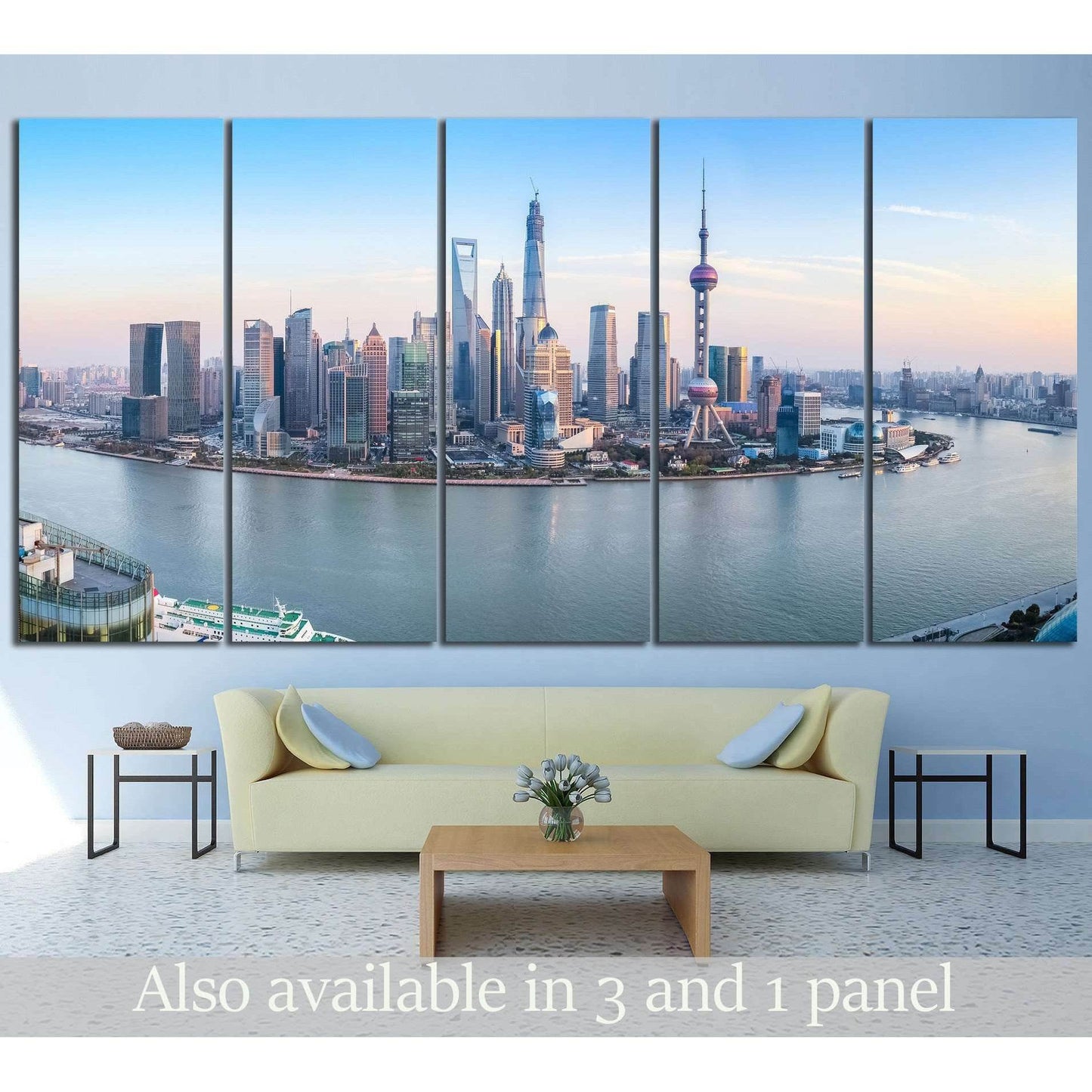 shanghai skyline №582 Ready to Hang Canvas Print - Zellart Canvas Prints ALL_Products, s-582