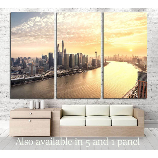 Shanghai skyline and cityscape №2968 Ready to Hang Canvas Print - Zellart Canvas Prints ALL_Products, s-2968