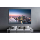 Shanghai skyline and cityscape at night №1251 Ready to Hang Canvas Print