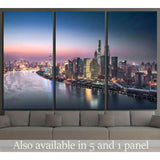 Shanghai skyline and cityscape at night №1251 Ready to Hang Canvas Print