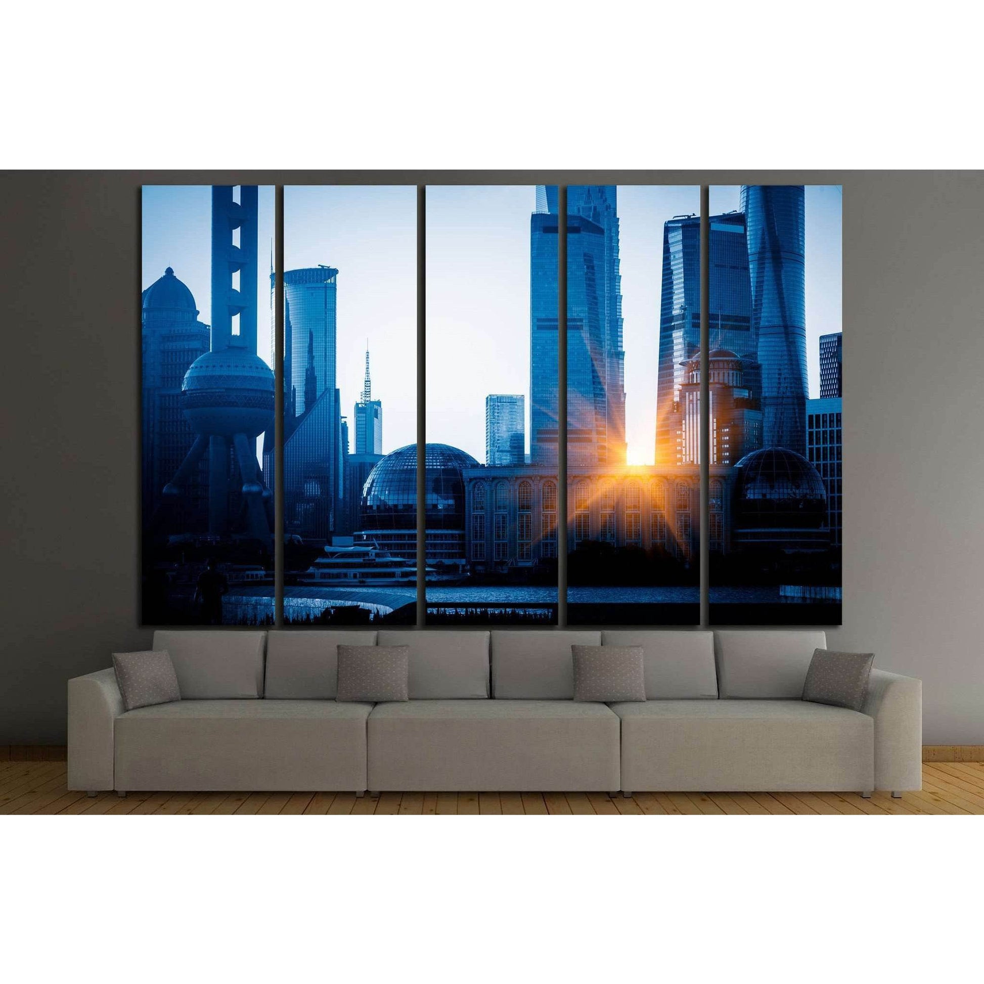 Shanghai skyline in China №1272 Ready to Hang Canvas Print - Zellart Canvas Prints ALL_Products, s-1272