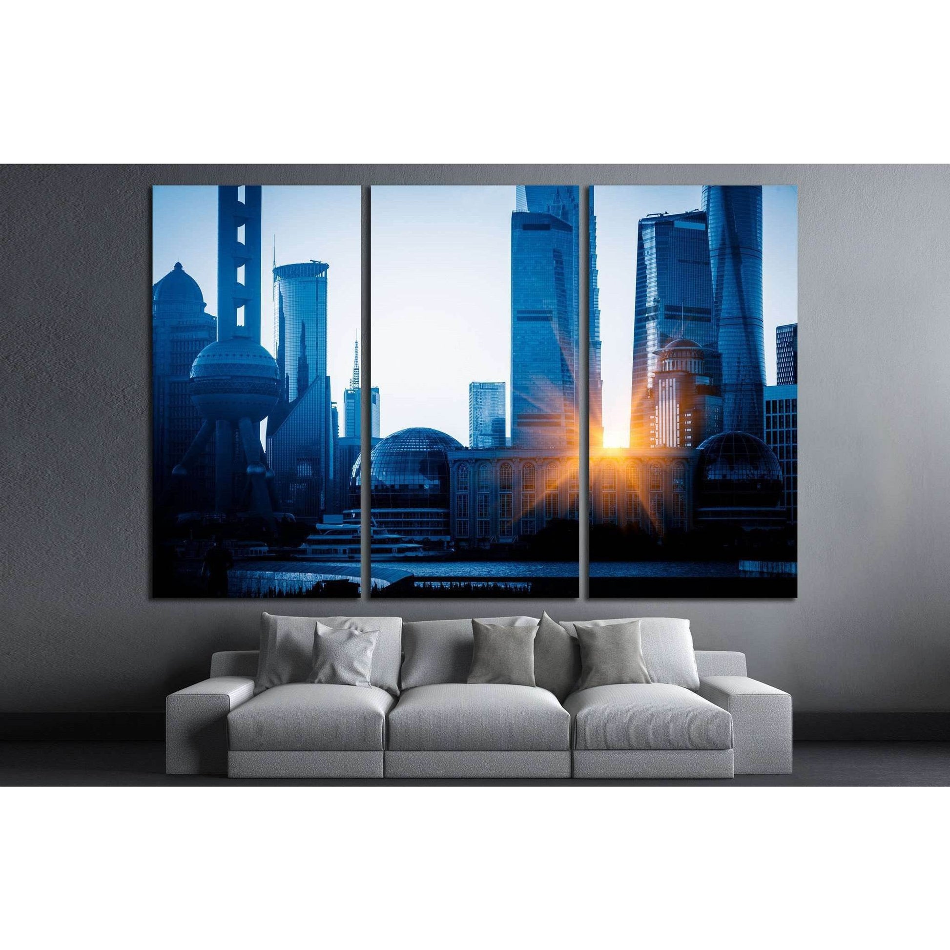 Shanghai skyline in China №1272 Ready to Hang Canvas Print - Zellart Canvas Prints ALL_Products, s-1272