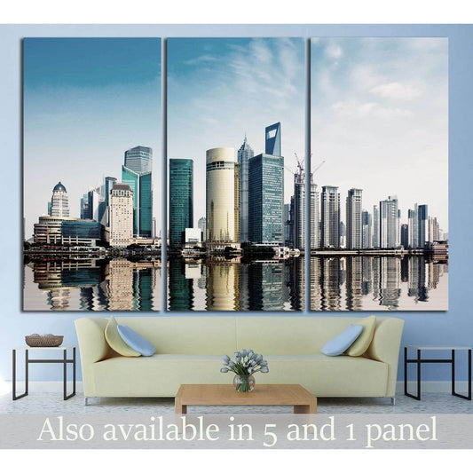 shanghai skyline in daytime №1155 Ready to Hang Canvas Print - Zellart Canvas Prints ALL_Products, s-1155
