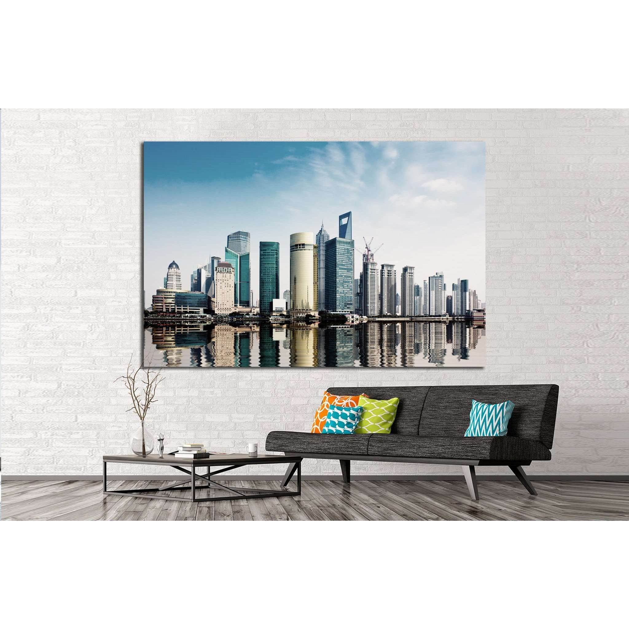 shanghai skyline in daytime №1155 Ready to Hang Canvas Print