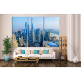 Shanghai Skyline with its newly built iconic skyscrapers №1196 Ready to Hang Canvas Print
