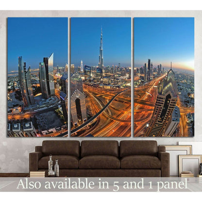 Sheikh Zayed Road, Dubai, UAE №1134 Ready to Hang Canvas Print - Zellart Canvas Prints ALL_Products, s-1134