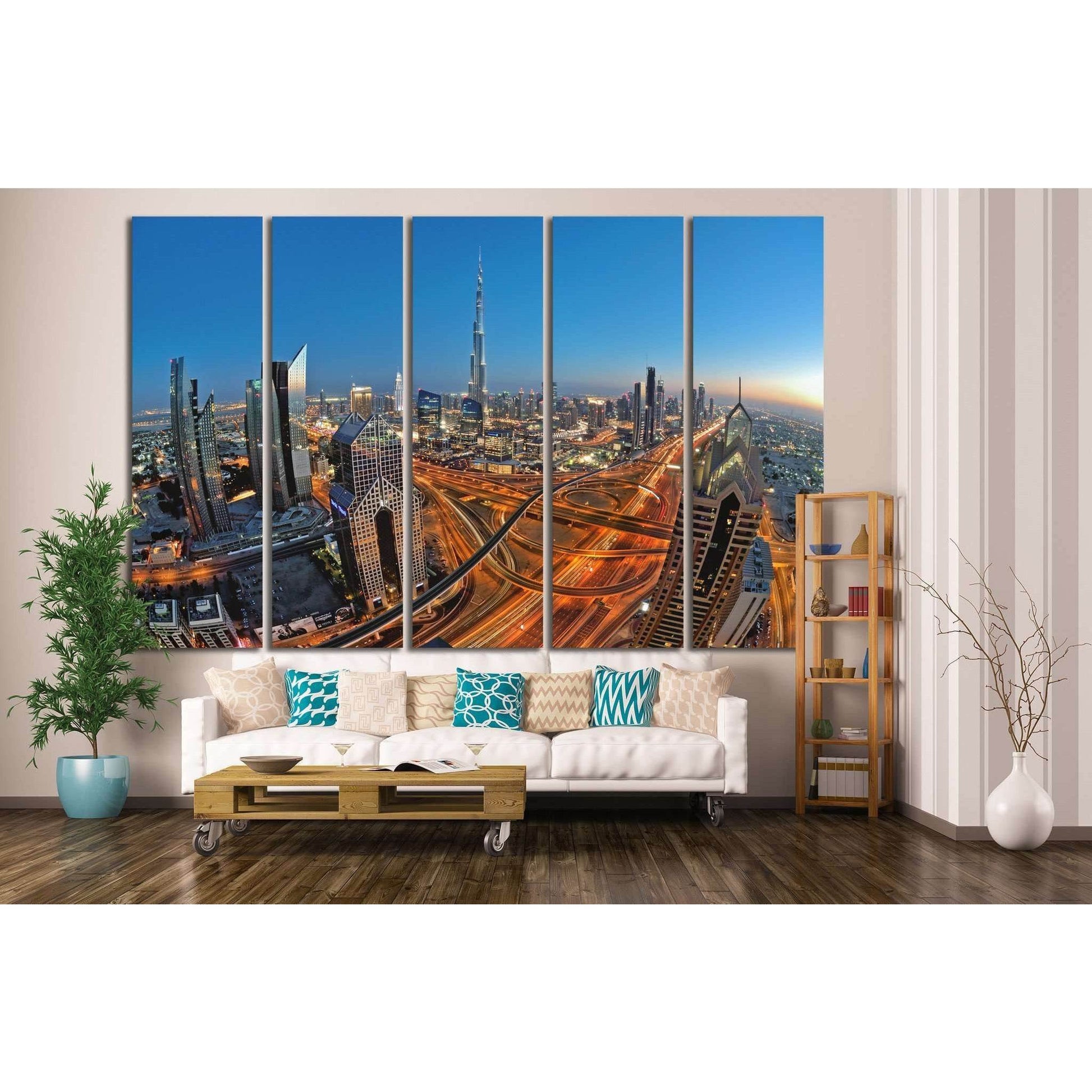 Sheikh Zayed Road, Dubai, UAE №1134 Ready to Hang Canvas Print - Zellart Canvas Prints ALL_Products, s-1134