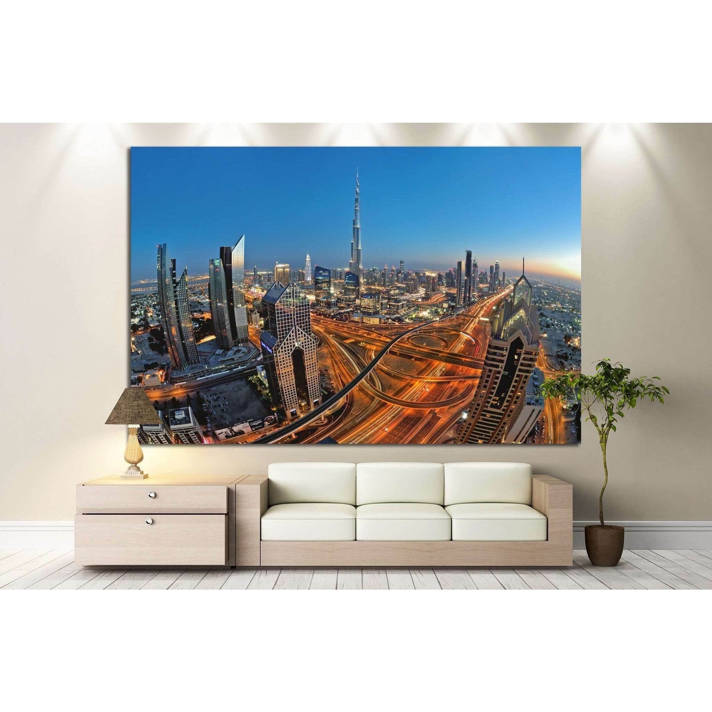 Sheikh Zayed Road, Dubai, UAE №1134 Ready to Hang Canvas Print - Zellart Canvas Prints ALL_Products, s-1134