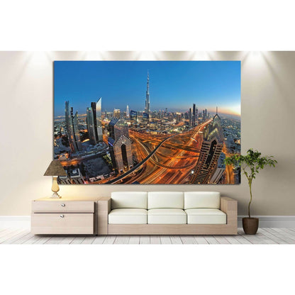 Sheikh Zayed Road, Dubai, UAE №1134 Ready to Hang Canvas Print - Zellart Canvas Prints ALL_Products, s-1134