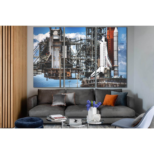 Shuttle Before Launch №SL973 Ready to Hang Canvas Print - Zellart Canvas Prints 0new, ALL_Products, Astronomy & Space Canvas Wall Art