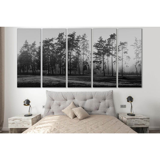 Silhouette Of The Forest Black And White №SL799 Ready to Hang Canvas Print - Zellart Canvas Prints 0new, ALL_Products, Trees Wall Art
