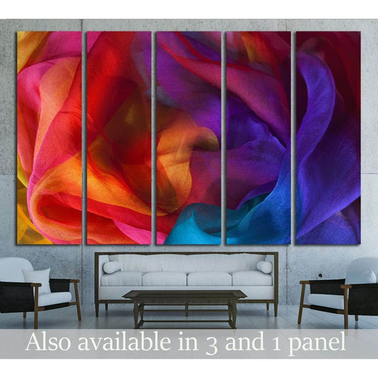Silk rainbow scarf №2532 Ready to Hang Canvas Print - Zellart Canvas Prints ALL_Products, s-2532