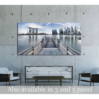 Singapore city skyline seen from the pier №2661 Ready to Hang Canvas PrintCanvas art arrives ready to hang, with hanging accessories included and no additional framing required. Every canvas print is hand-crafted, made on-demand at our workshop and expert