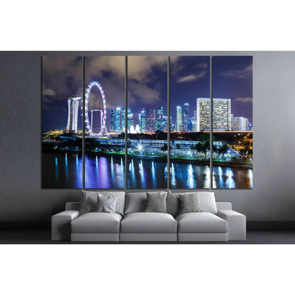 Singapore night №1515 Ready to Hang Canvas Print - Zellart Canvas Prints ALL_Products, s-1515