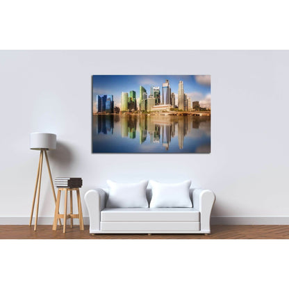 Singapore Skyline and view of skyscrapers on Marina Bay №2719 Ready to Hang Canvas Print - Zellart Canvas Prints ALL_Products, s-2719